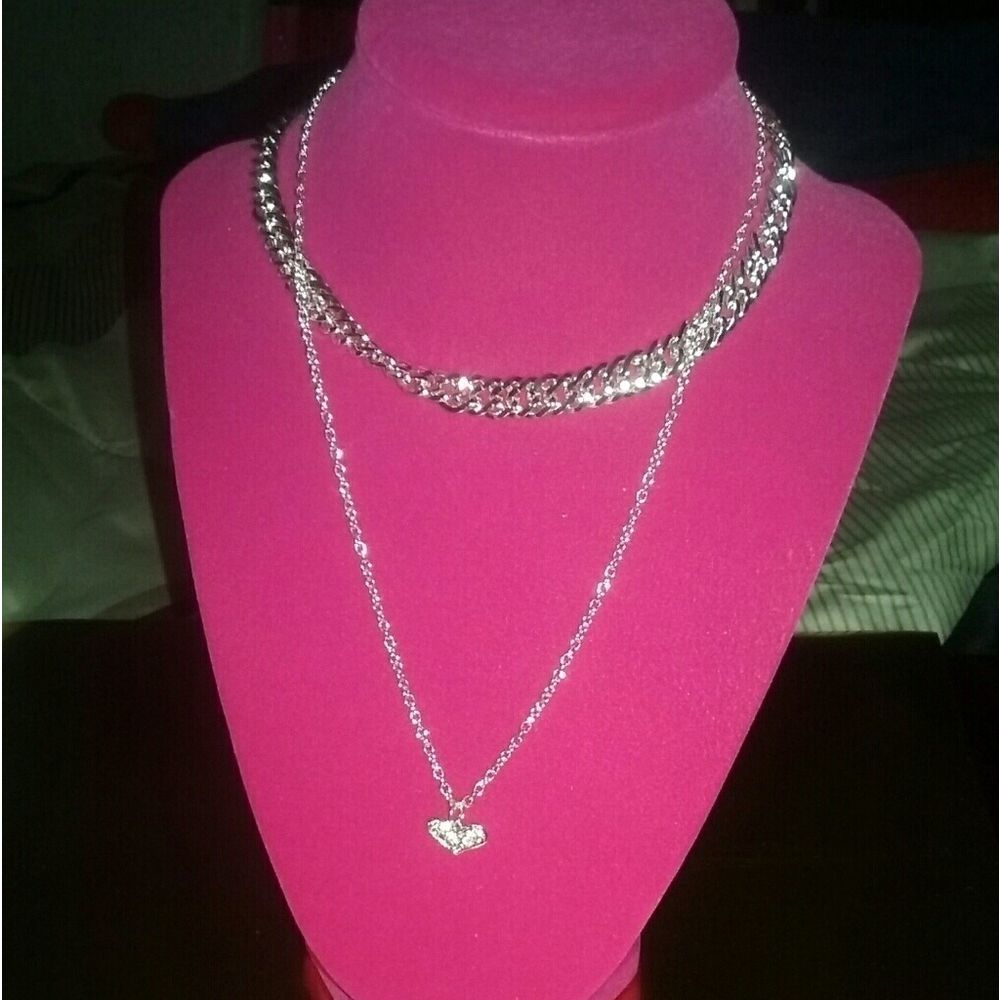 🎀🎀🎀🎀Heart shape stone chain necklace choker